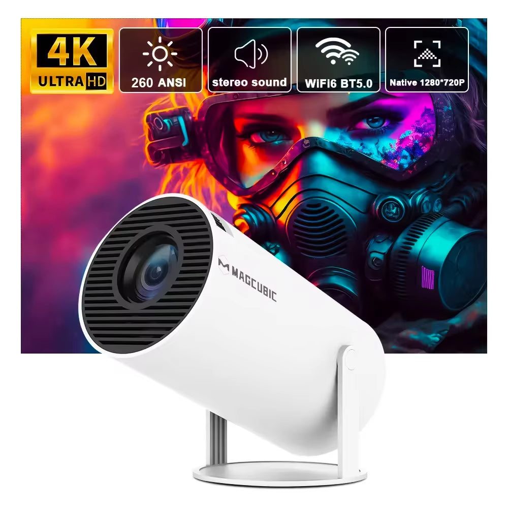 Projector 4K Android 11 HY300 Dual Wifi6 260ANSI Allwinner H713 BT5.0 1080P 1280*720P Cinema Outdoor Portable Projetor